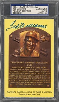 Ted Williams Signed Hall of Fame Plaque Postcard (PSA/DNA)